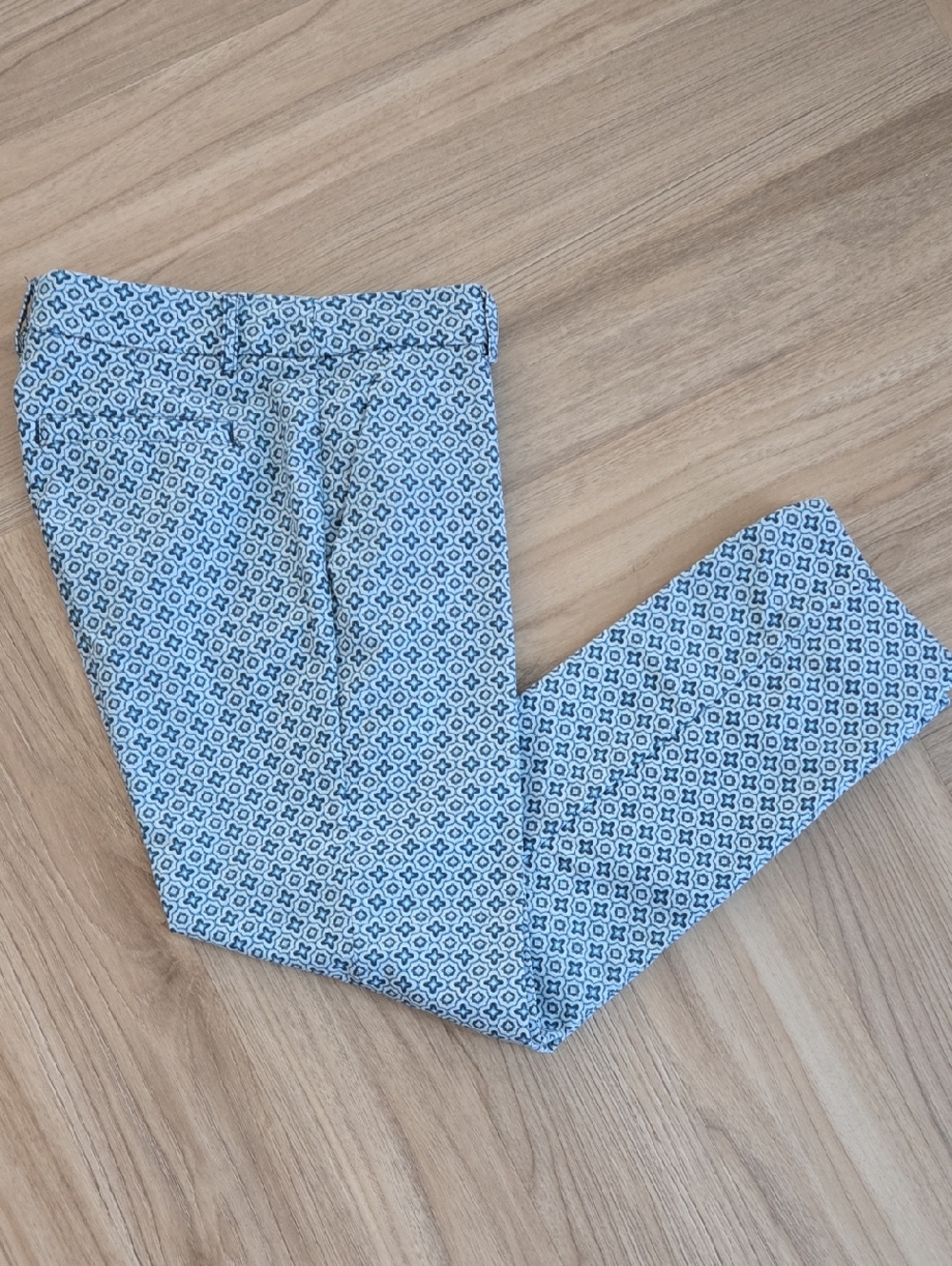 Willi Smith Light Blue Micro-Pattern Crop Pants Size 4